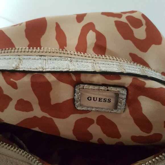 Y2K Vintage GUESS USA Purse Bag Washed Jeans Canvas Faux Leather Strap Logo RARE - Picture 7 of 16